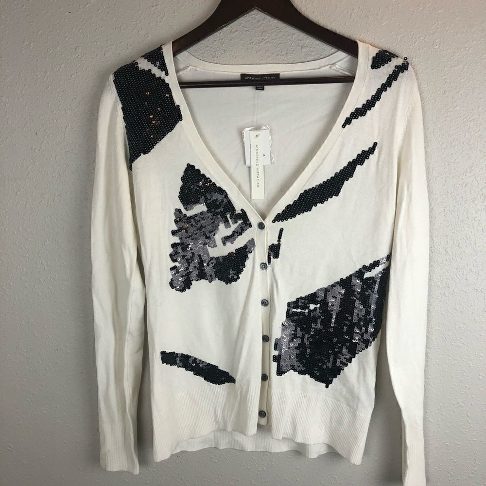 NWT Adrienne Vittadini Black Cardigan Sweater